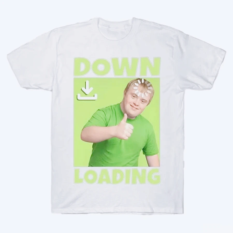 Down Loading Funny Meme T-shirt for Men Women Cotton T Shirts Short Sleeve Tops