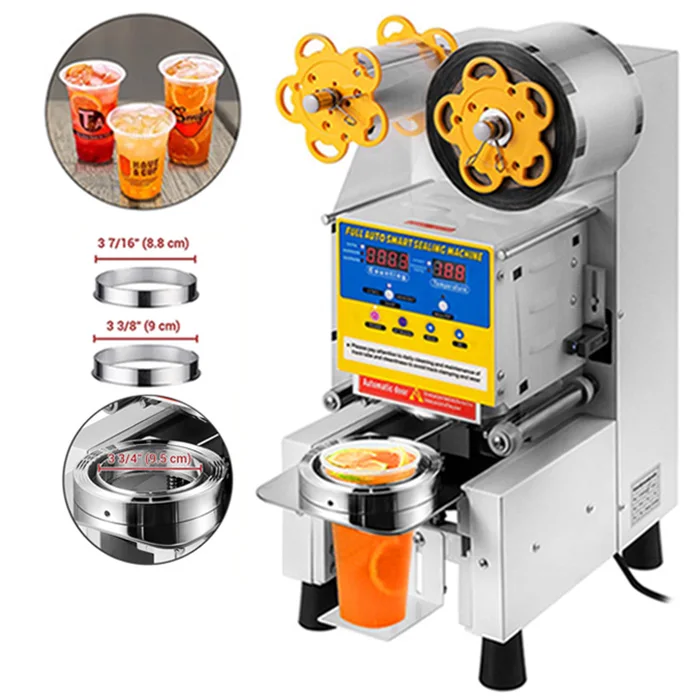 

Hot Sale Sauce Seal Boba Yogurt Glass Small Vertical Paper Juice Sealer Automatic Plastic Bubble Tea Heat Cup Sealing Machine