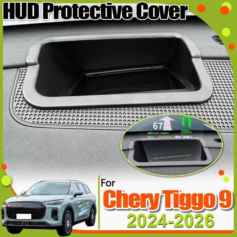 Car Hud Display Protective Cover For Chery Tiggo 9 Accessories 8 L Fulwin T9 2024~2026 Head Up Display Protector Frame HD Glass