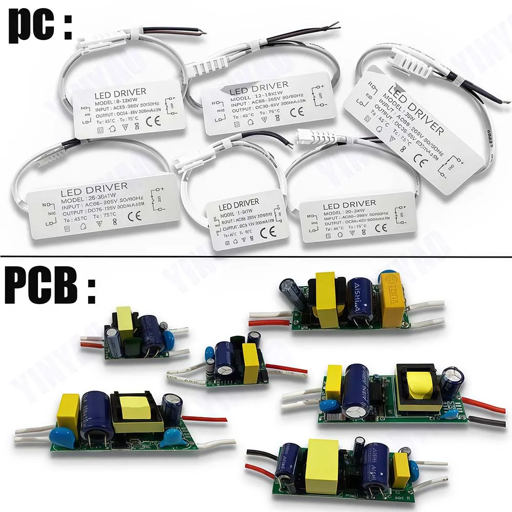 300mA 600mA 900mA LED Drivers 5W 4-7W 8-12W 12-18W 18-25W 25-36W LED Power Supply Lighting Transformer Constant Current Driver