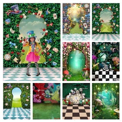 Enchanted Backdrop Green Garden Wonderland Fairy Tale Mushroom Butterfly Woodland Plant Fantasy Girls Photography Background