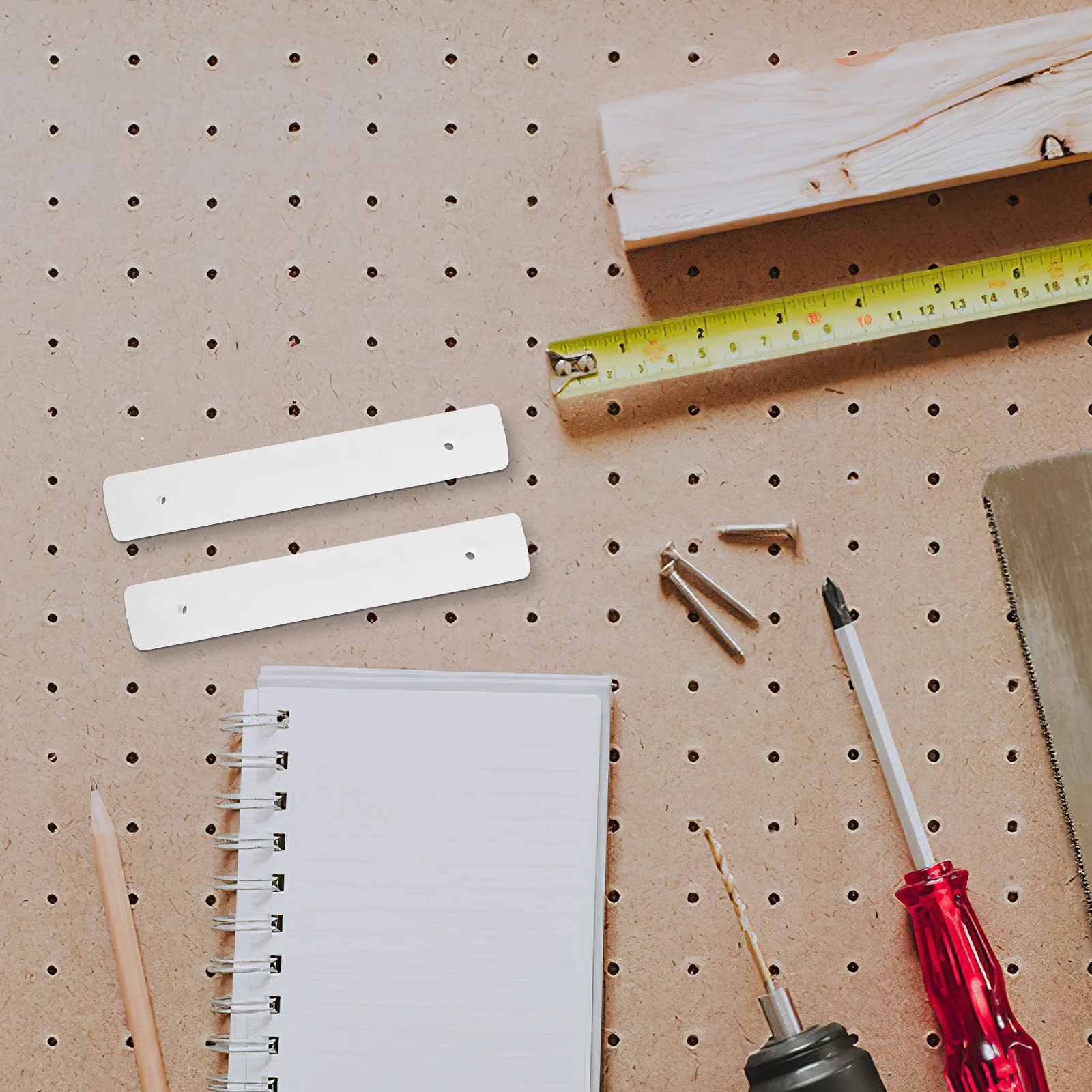 

2Pcs White Plastic Pegboard Connectors Durable Desk Organizer Hooks Workspace Storage Solution Plastic Peg Board Hook