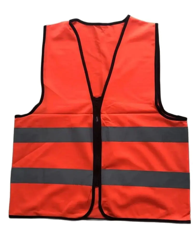 Fluorescent Warning Reflective Safety Vest Zipper Style