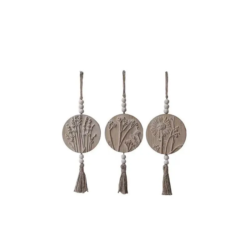 Wabi-sabi style solid wood vintage carved decorations, homestay background wall decoration props, pastoral style personality cre