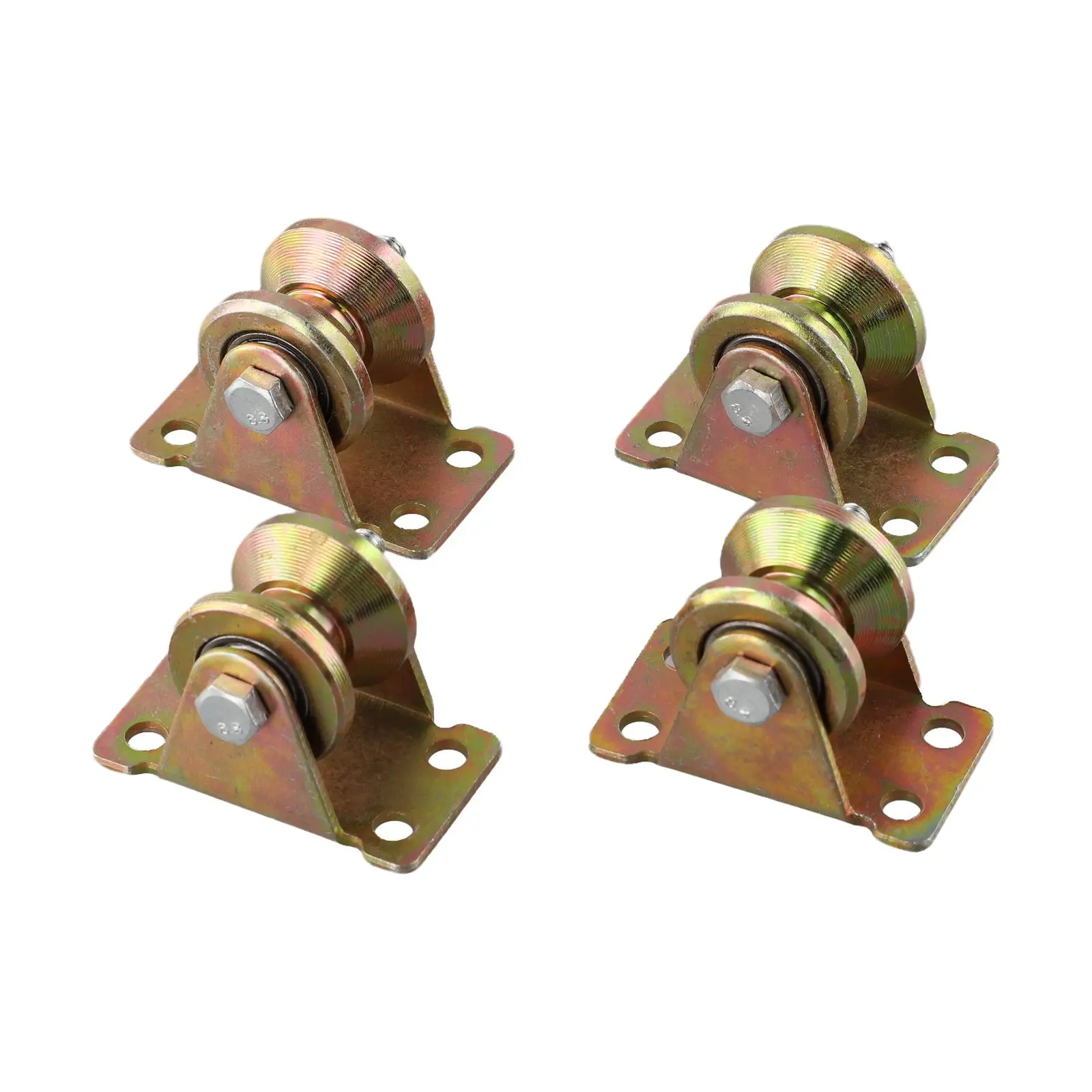 Dual Bearing Design in a Set of Four Galvanized Steel Pulleys Perfect Addition to Any Toolkit or Workshop Setup