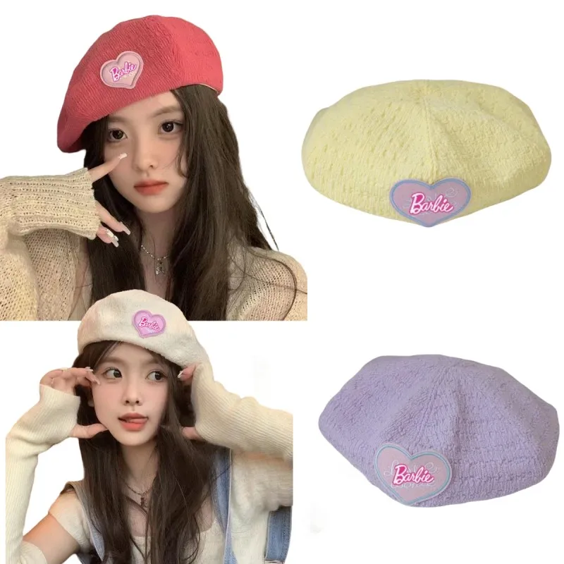 Anime Barbie Children Hat Cartoon Cute Girls Winter Warm Windproof Princess Hat Kawaii Women Fashion Outdoor Painter Cap Y2K