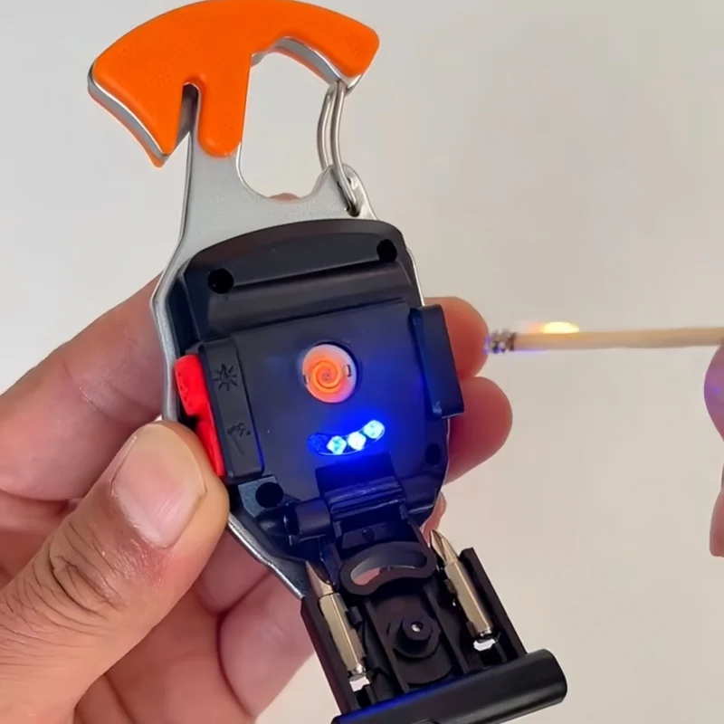 

Mini Flashlight Emergency Light Electric Lighter Portable Outdoor Windproof Igniter Cigarette Accessories Men's Small Gift