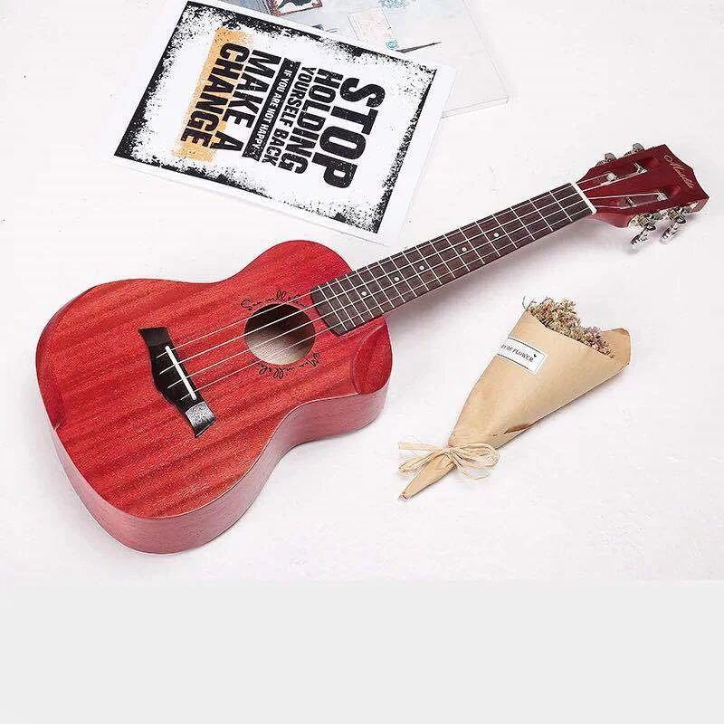 Ukulele 23 Inches All Mahogany Mini Electri Concert Acoustic Guitars 4 Strings Ukelele Install Pickup Travel Guitar Spruce