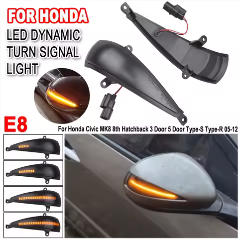 Car Stying For Honda Civic 8th MK8 Type-S Type-R FN 1 2 3 FK 1 2 3 Dynamic Turn Signal Light LED Rearview Mirror Blinke Lamp