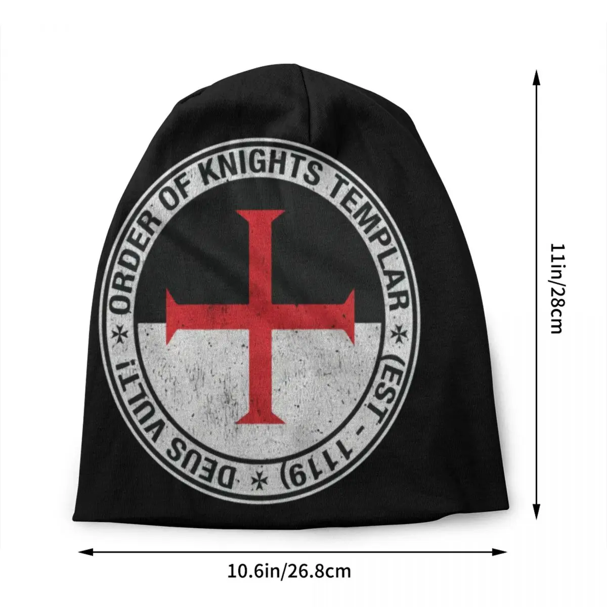 Templar Knight Seal Cross Didtressed Symbol Medieval Warrior Skullies Beanies Caps Hip Hop Winter Warm Knitted Hat Bonnet Hats