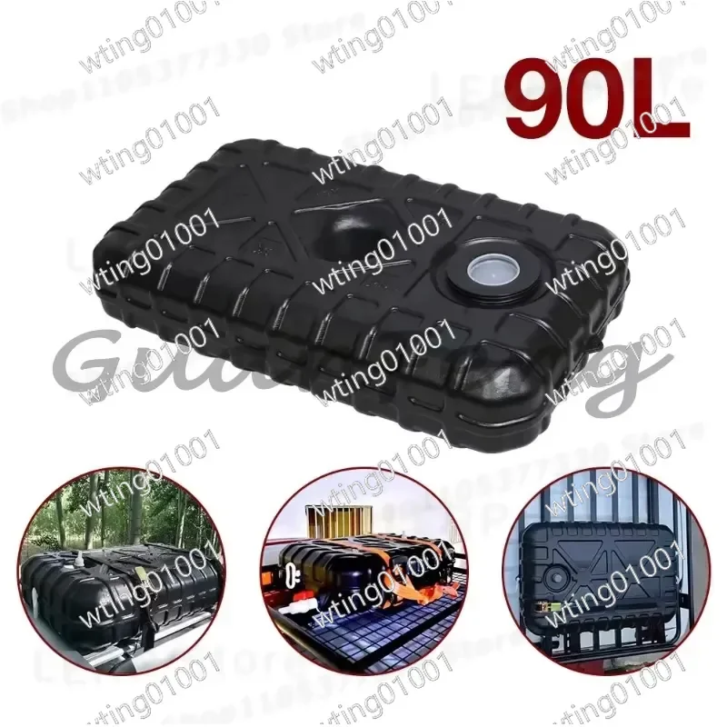 for 90L Black Square Water Tank Thickened Flat Roof Storage for Off-Road Truck RV Car Travel Hand Wash Container Durable