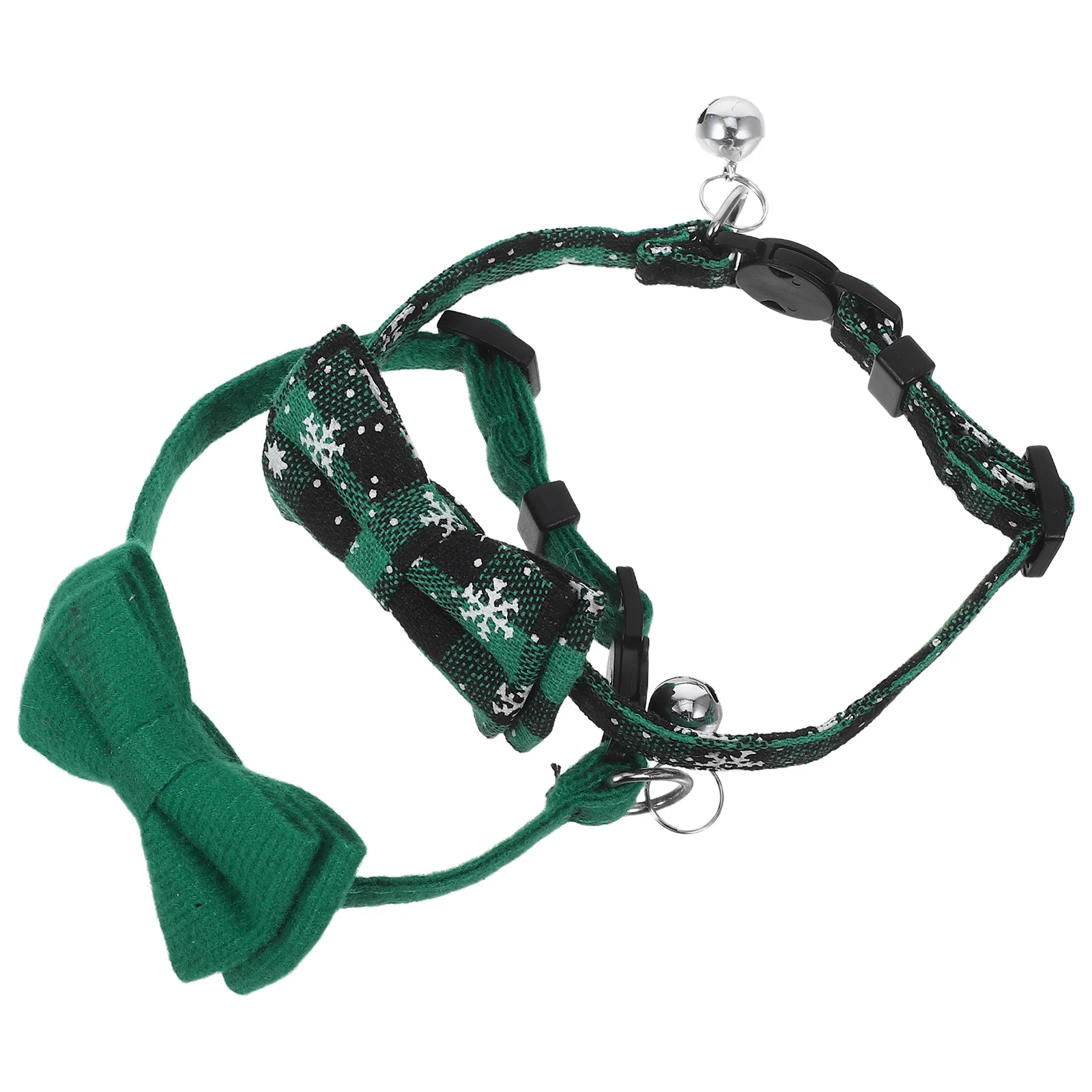 

2pcs Adjustable Cat Collar Pet Kitten Bow Tie With Bell For Holiday Party Small Dog Neckwear Decorative Wearable Soft