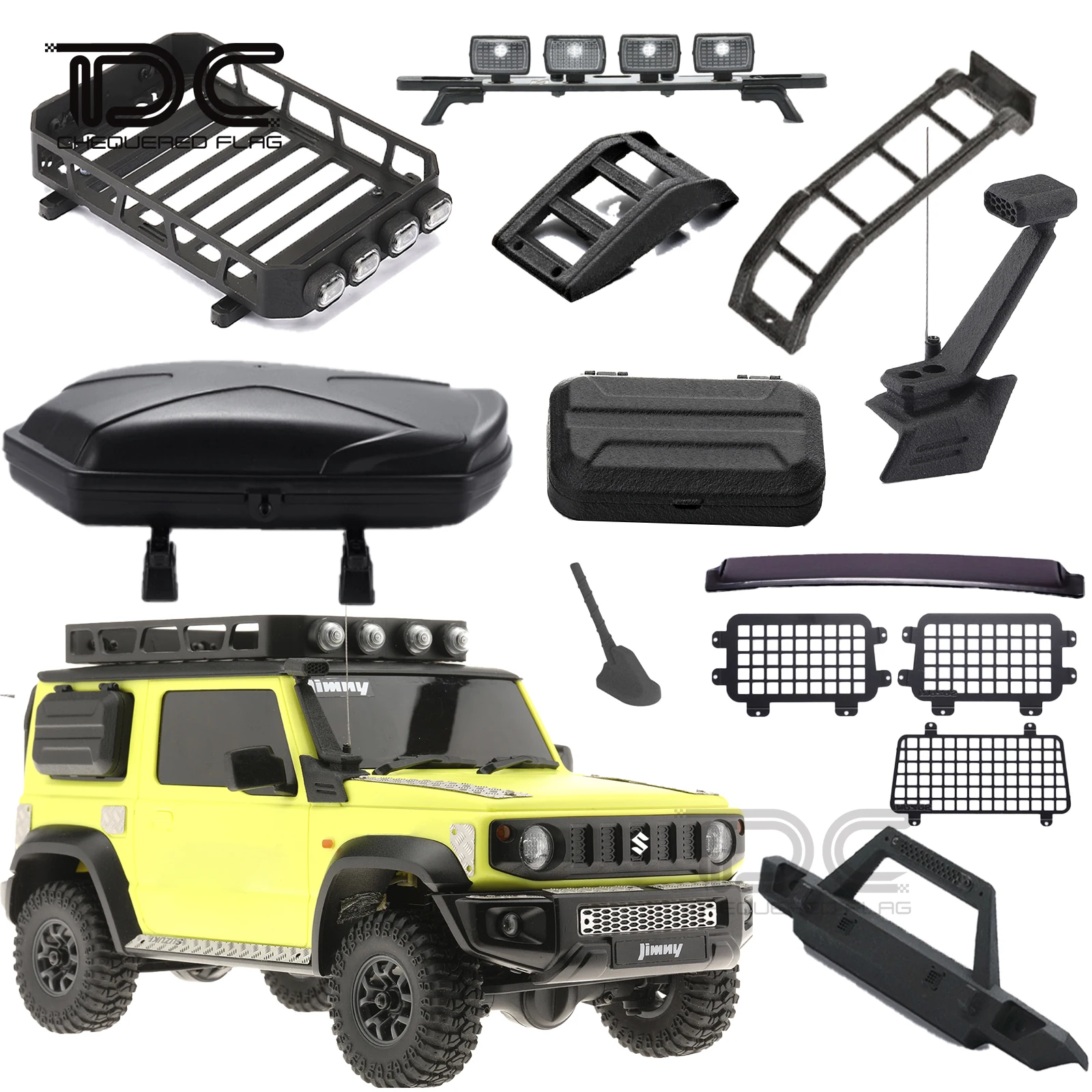 Accessories for 1/16 RC Xiaomi Jimny Suzuki Car Truck Upgrades Toolbox Side Retrofit Upgraded Parts Carro Remote Control