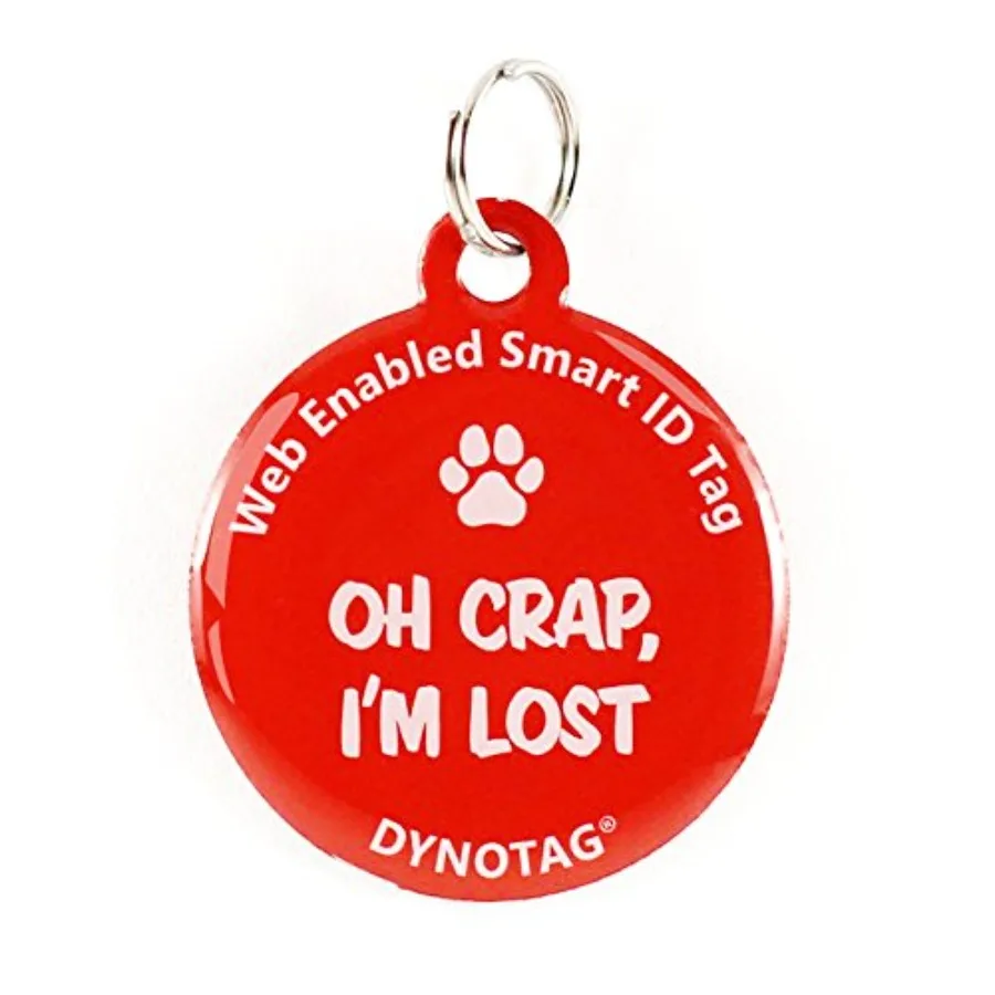 

【Spot goods】Web Enabled Super Pet ID Smart Tag. Deluxe Coated Steel with DyIQ and Lifetime Recovery Service. Fun Series Red:"Oh