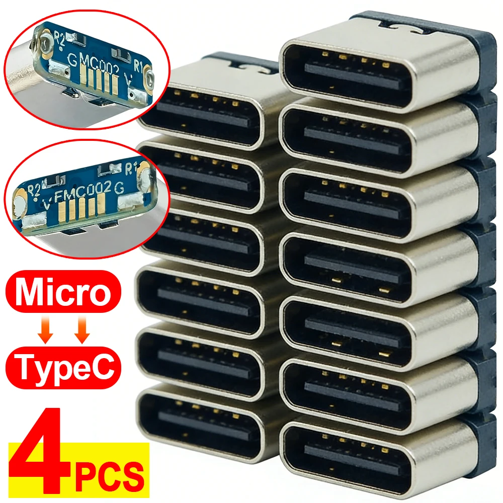 Type-C Female Socket Connector Replace for Micro-USB 5Pin Female USB C Adapters 5V Power DIY Solder SMD SMT Type-C Socket