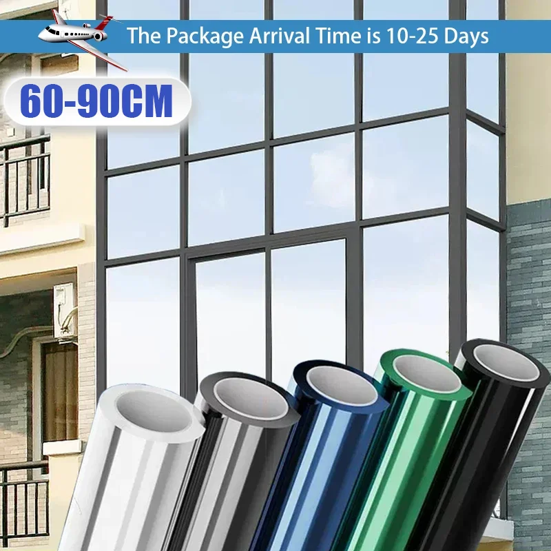 Window Privacy Tint Film One Way Vinyl Mirror Foil Non Adhesive Glass Screen Stickers Rolls Anti Look UV House Protection Tools