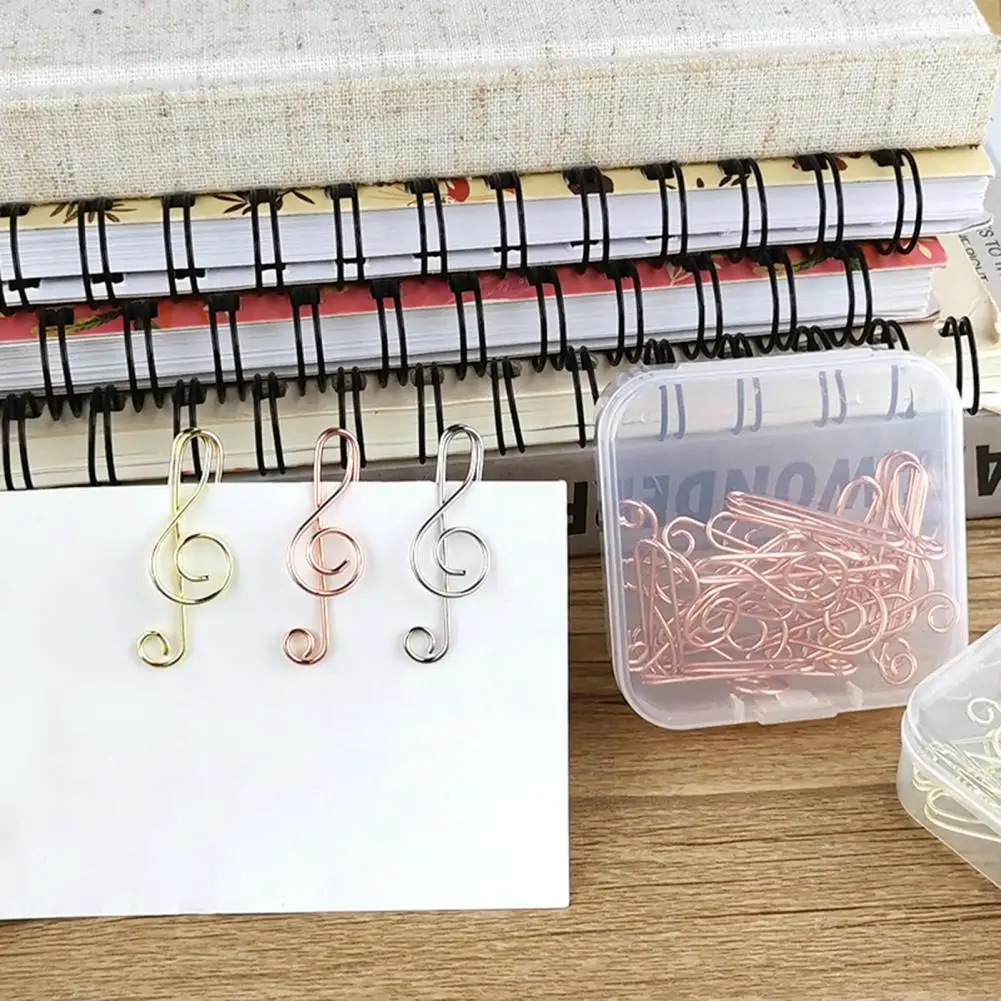 10Pcs/Set 5cm Paper Clips Colorful Smooth Music Symbol Shape Durable Rust Resistant Ticket Pins For Table Home Office Supplies