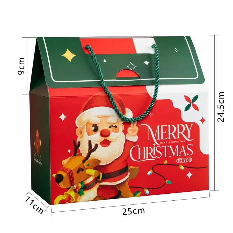 4/12 قطعة صندوق تغليف هدايا عيد الميلاد للزواج مع مقبض سانتا كلوز كاندي للأطفال عطلة الطفل سنة جديدة سعيدة هدايا الحفلات