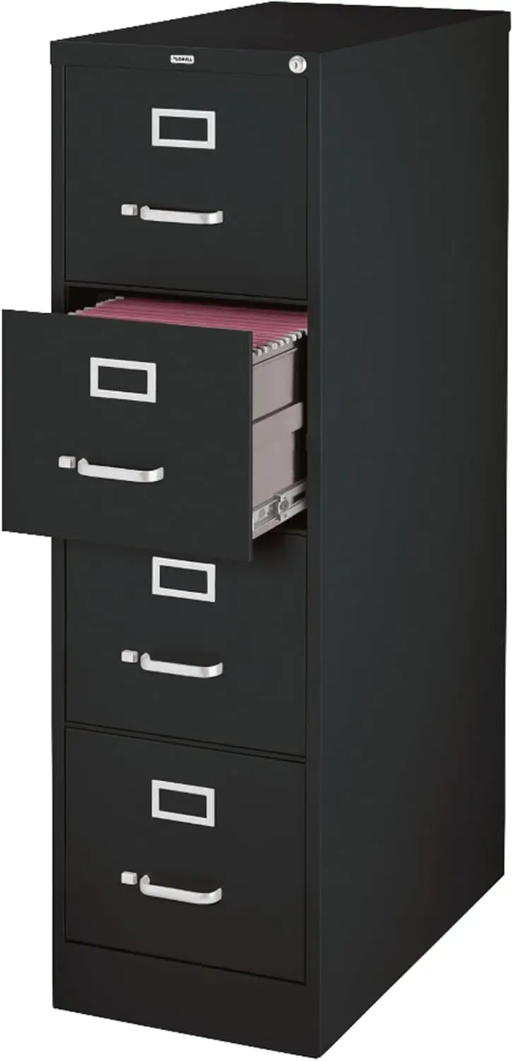 4-Drawer Vertical File, 18 By 26-1/2 By 52-Inch, Black