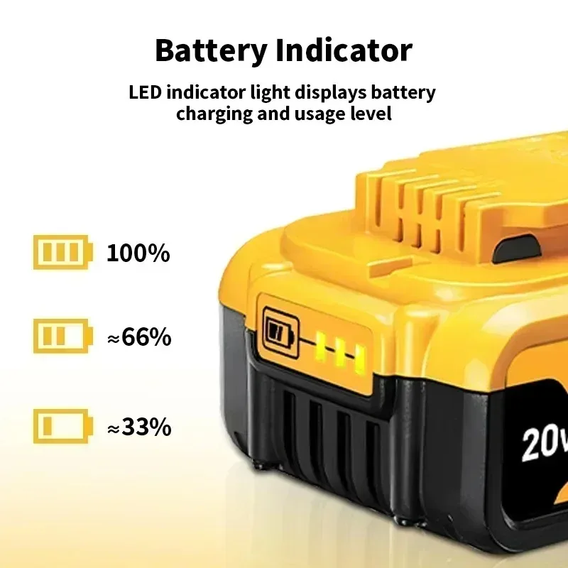 DeWalt Battery DCB202 DCB609 20V/60V 2000mAh-9000mAh DCB205 DCB206 DCB209 Originální baterie MAX Náhradní rychlonabíječka pro elektrické nářadí - náhled 4