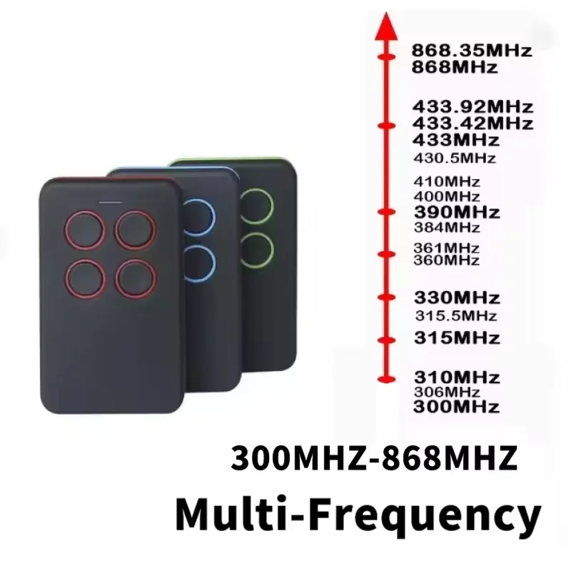 Multi-frequency Copy 300MHz-868MHz Face-to-Face Transmitter Roller Shutter Garage Door Electric Vehicle Remote Control