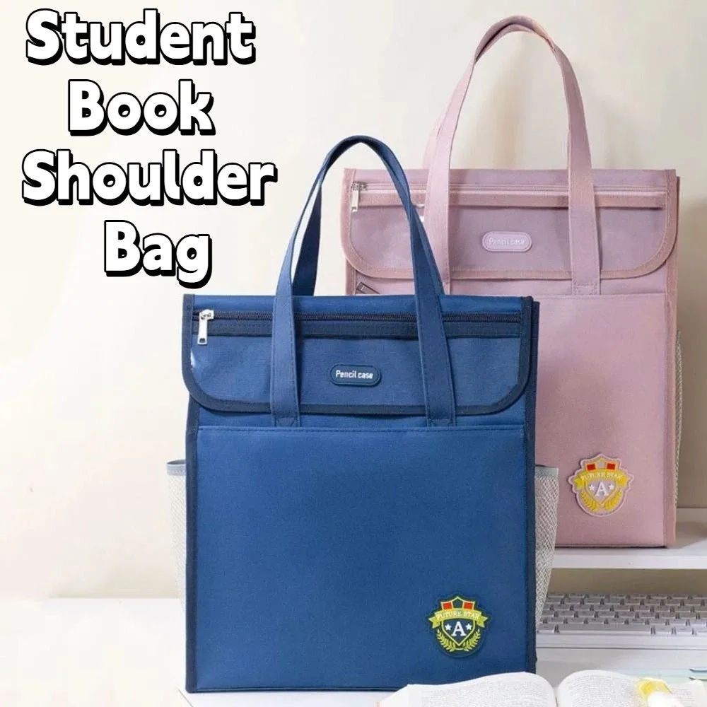

Lightweight Oxford Cloth Handbags Large Capacity Solid Color Canvas Tote Bags Reusable School Supplies Student Book Shoulder Bag