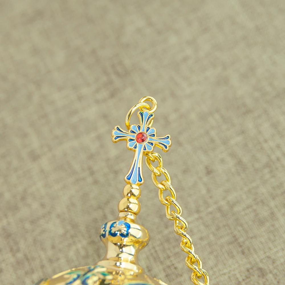 HTISOK Neues 2026 Orthodoxes Hängendes Räuchergefäß Kirchen-Hängereiniger aus Zinklegierung Religiöses Räuchergefäß für Taufe, Hochzeit, Tägliches Gebet, Geschenkbox – Detail 5