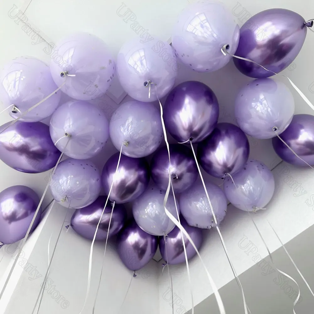 30/60 قطعة بالونات الأرجواني 10 بوصة لوتس الباستيل المعادن الأرجواني بالونات اللاتكس لعيد ميلاد الزفاف استحمام الطفل الطرف الديكور صالح #5