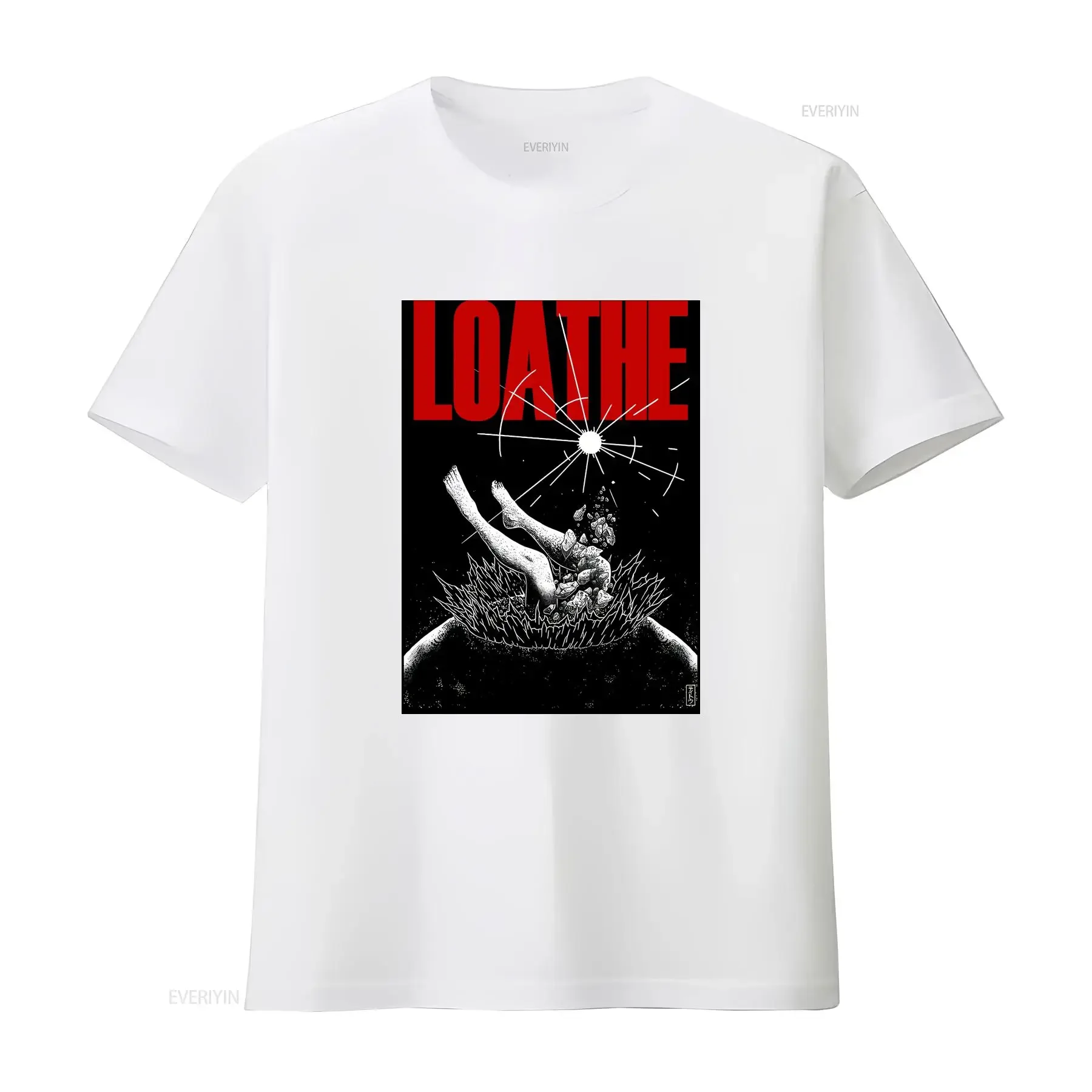 Loathes Band T Shirt for Fan OM488 vintage Washed Top For Everyday Wear Stylish homme Casual Stretched fashion designer clothes view 4