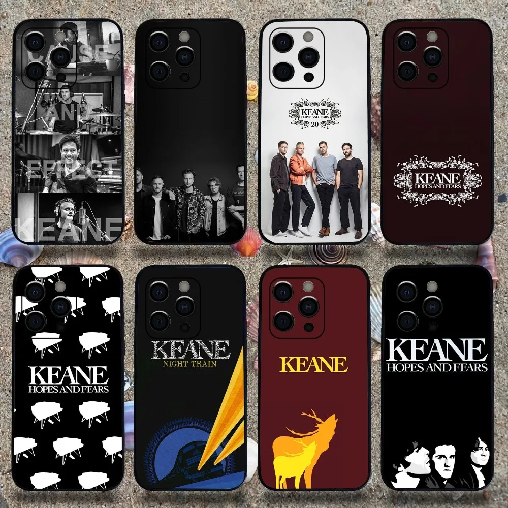 K-KEANE Rock Band Phone Case For Apple iPhone 15,14,13,12,11,Pro,X,XS,Max,XR,Plus,Mini Soft Black Cover