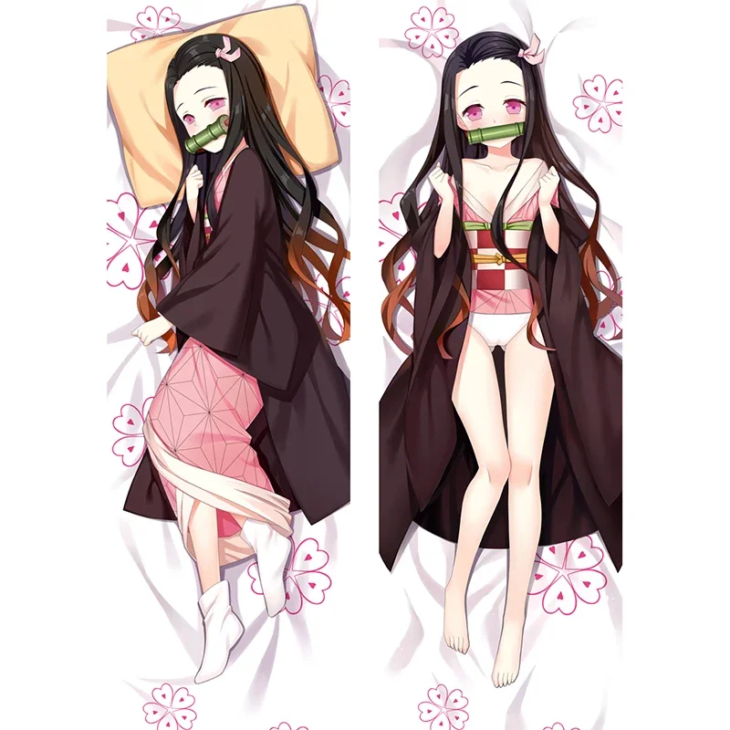 Japanese Anime Kamado Nezuko Dakimakura Pillow Case Costume Body Hug Throw ACGN Cushion Cover Pillowcase Adult Gifts for Otaku