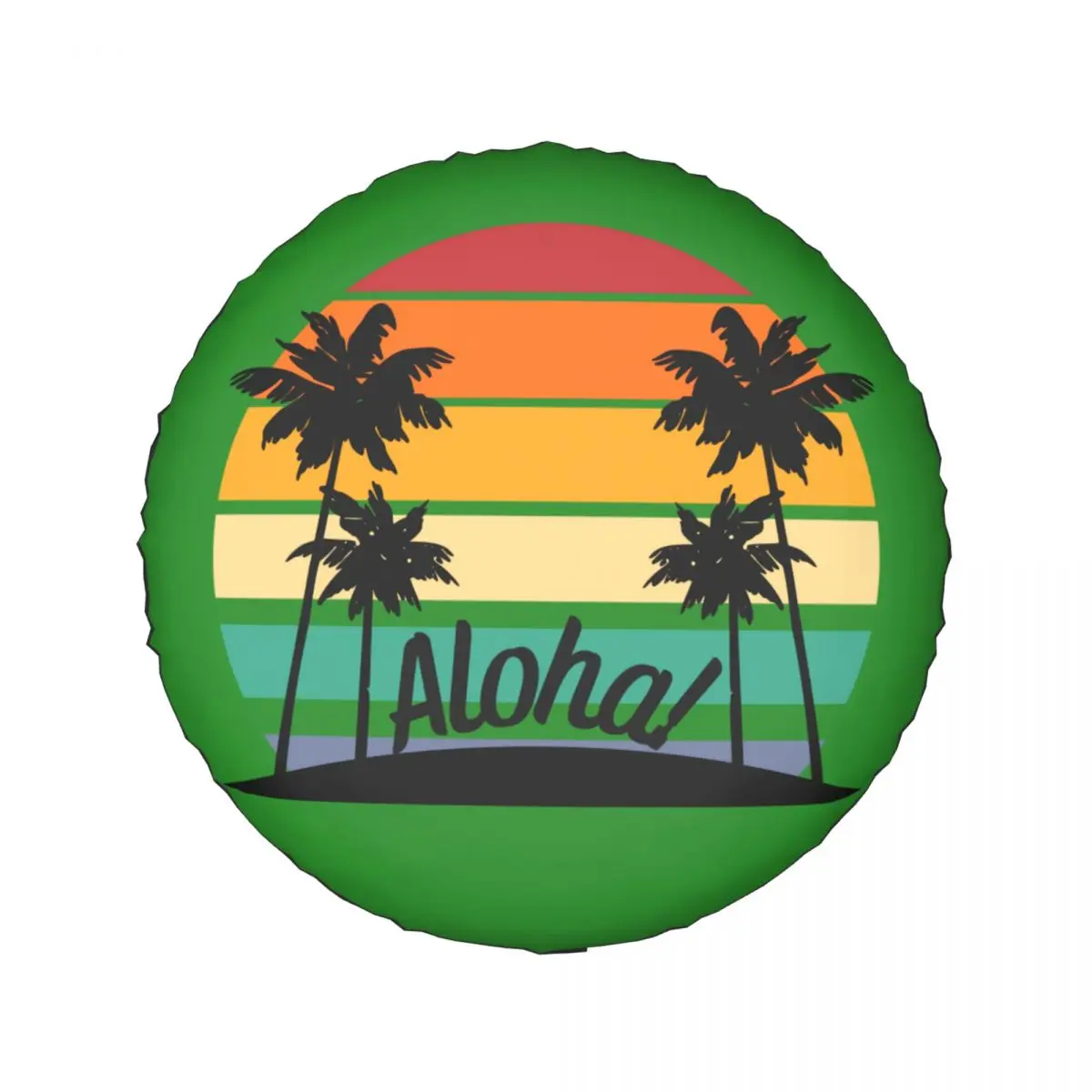 Hawaii Aloha Beach Spare Wheel Cover Universal for Jeep 4x4 SUV Custom Tropical Palm Tree Tire Protector 14\