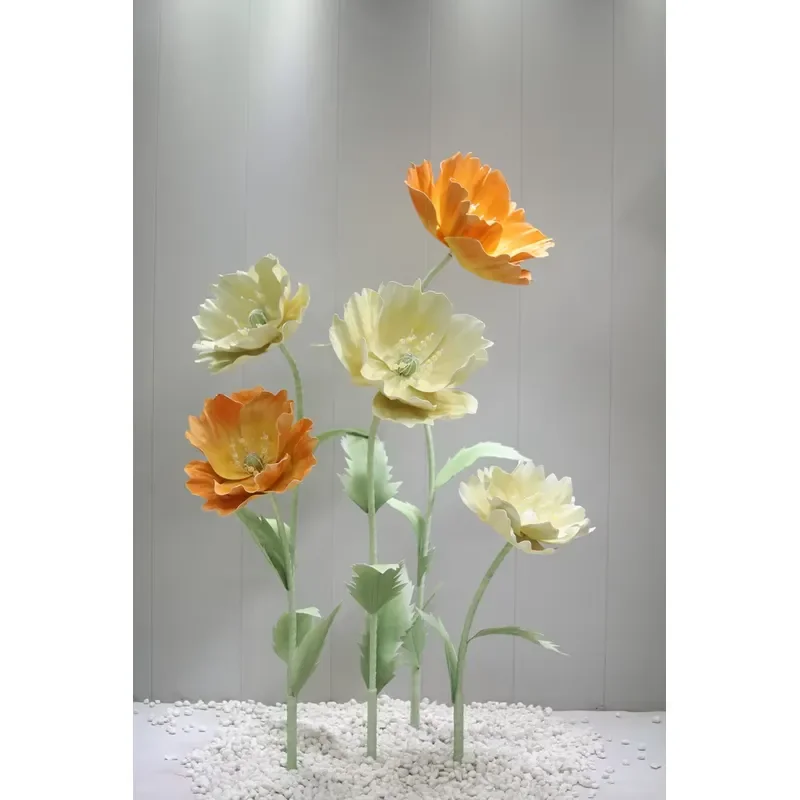 Waterproof Outdoor & Indoor EVA Foam Floral Road Leading Giant Flower Metal Window Decor for Wedding Parties Packed in Carton