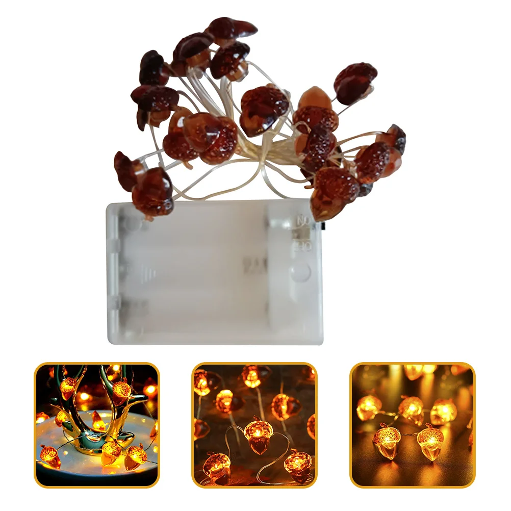 

LED Acorn String Lights 30 Beads Decorative Thanksgiving Party String Lamps Warm Autumn Harvest Garland Fall Lights Garland