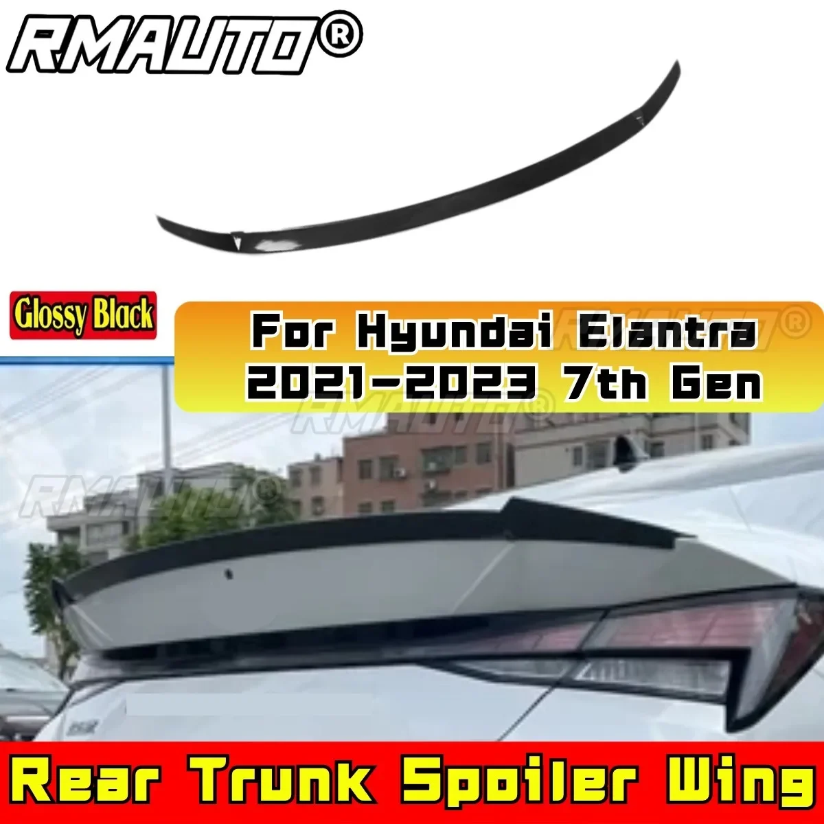 

For Hyundai Rear Trunk Spoiler Wing Rear Roof Spoiler Roof Wing Body Kit for Hyundai Elantra 2021-2023 7th Gen Car Accessories