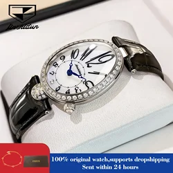 JSDUN 8827 Woman Watch Number Scale Fashion Quartz Watch For Women 50M Waterproof Luxury Business Ladies Leather Hand Clock