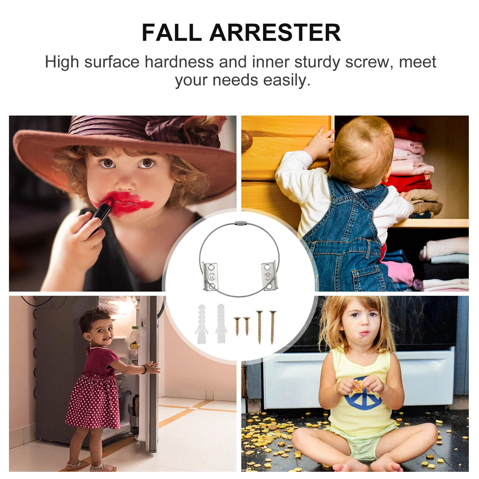 

6Sets Furniture Anti-Tip Strap Anchor Child Proofing Furniture Anchor Safety Protector Kit Wardrobe Fixer Baby Proofing Tool