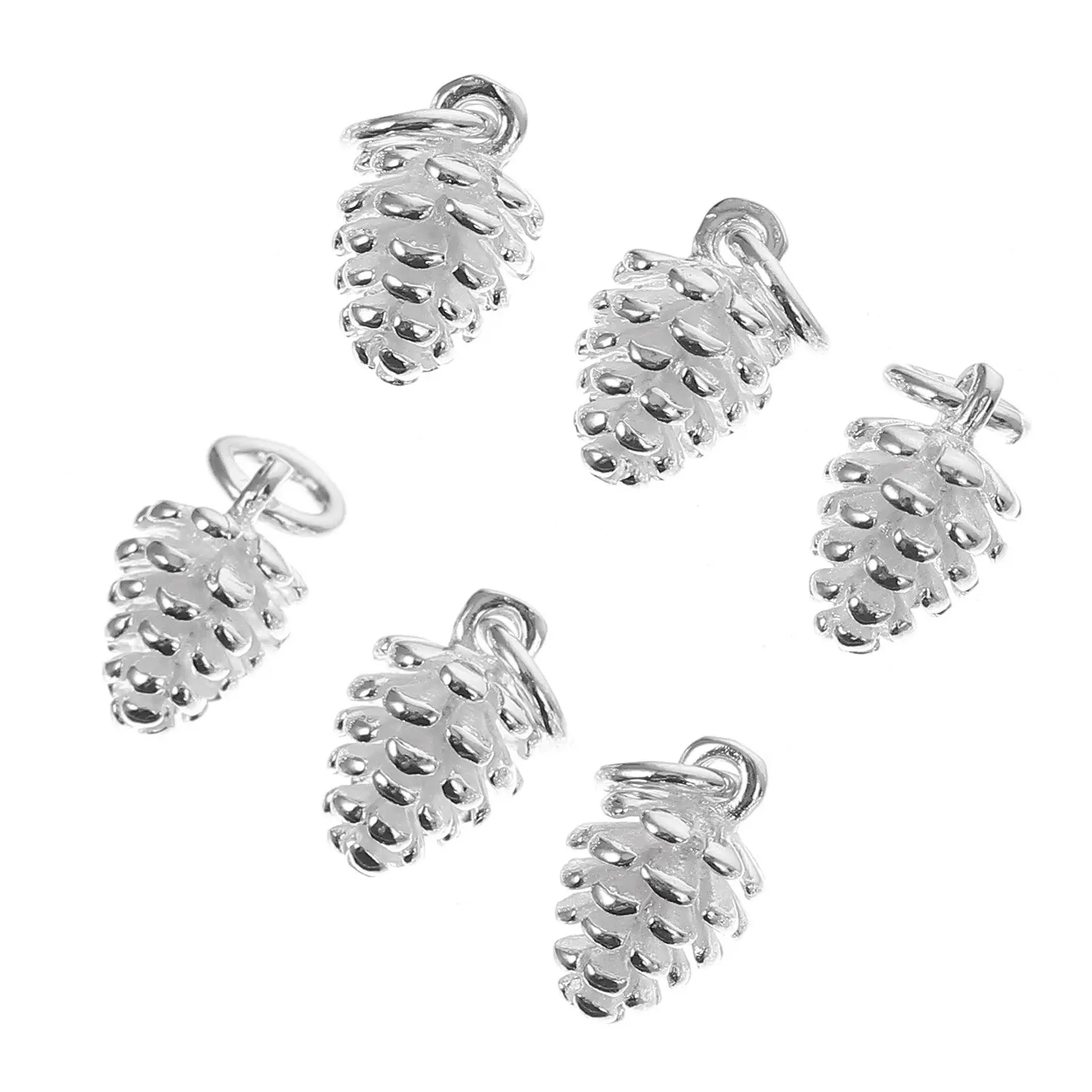 6Pcs Pine Cone Jewelry Pendant Charms Distinctive Design DIY Necklace Bracelet Accessories Ideal Gift for Men Cosplay Dance