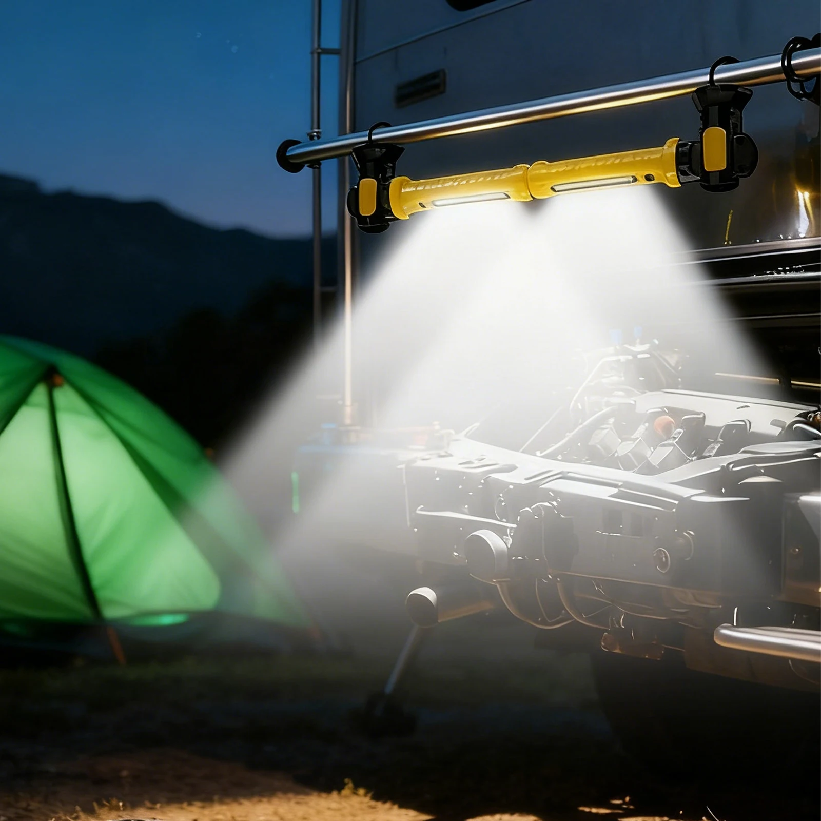 

Перезаряжаемый беспроводной фонарь для капота автомобиля 4000 мАч, 2000 лм, с крючками для осмотра, мастерских и экстренных ситуаций