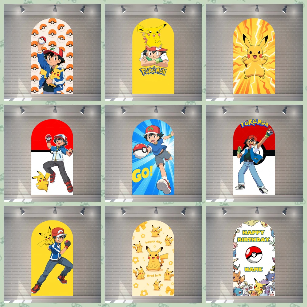 ポケモンアーチテーマ写真撮影背景カスタム男の子のハッピーバースデーパーティーデコレーションバナー提供ポートレート写真撮影小道具