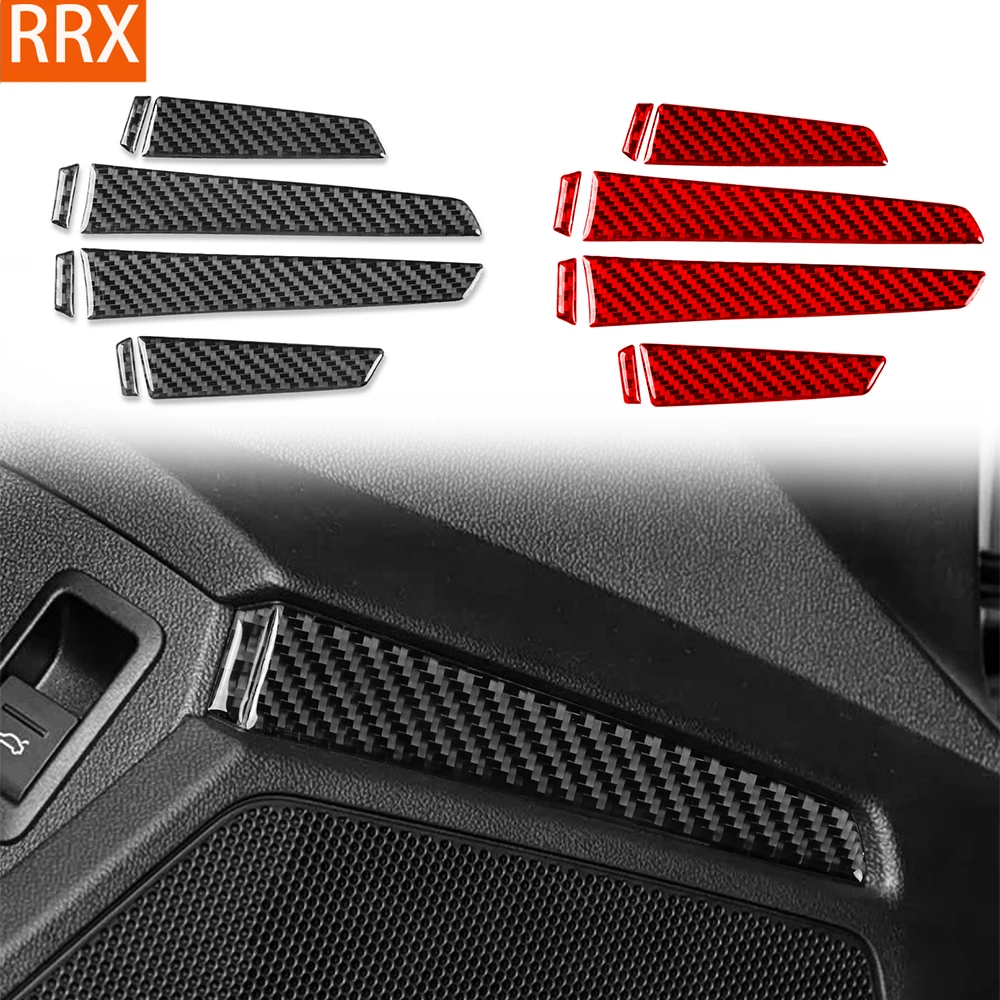For Audi A3 S3 8Y 2021-2025 Real Carbon Fiber Stickers Front Door Speaker Audio Upper Panel Car Accessories Interior Decorative