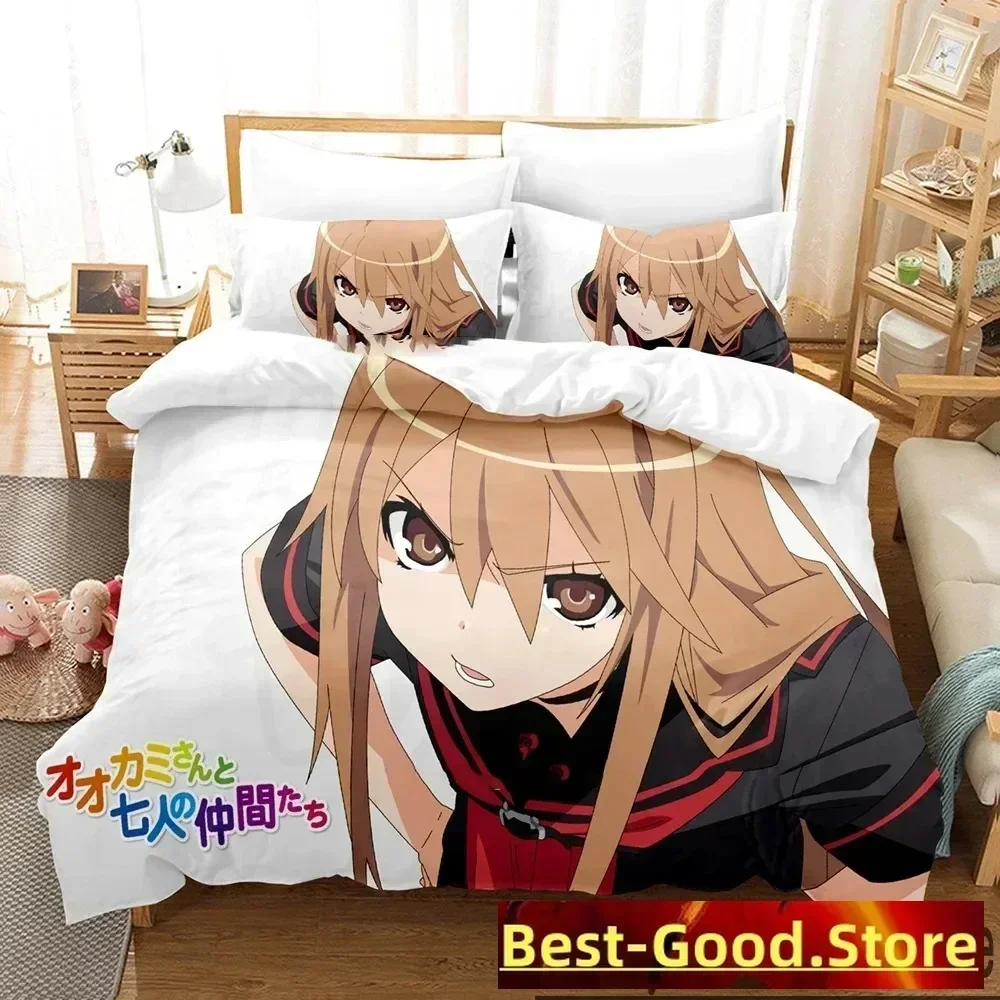 

Anime Okami-san and Her Seven Companions Bedding Set Boys Girls Twin Queen King Size Duvet Cover Pillowcase Bed boys Adult