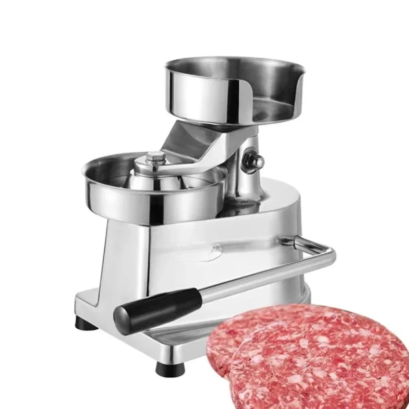 Stainless steel manual burger patty press for meatball forming