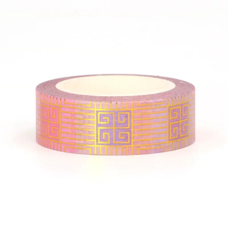 Nieuw 1X10M Decor Goudfolie Roze Rotatie Cloud Cinta Washi Tape Diy Scrapbooking Journaling Masking Tape Kawaii Papelaria