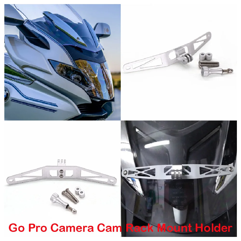 

Fit for BMW K1600 GT GTL Bagger Grand America 2010-2025 Motorcycle Front Windshield Go Pro Camera Recorder Cam Rack Mount Holder