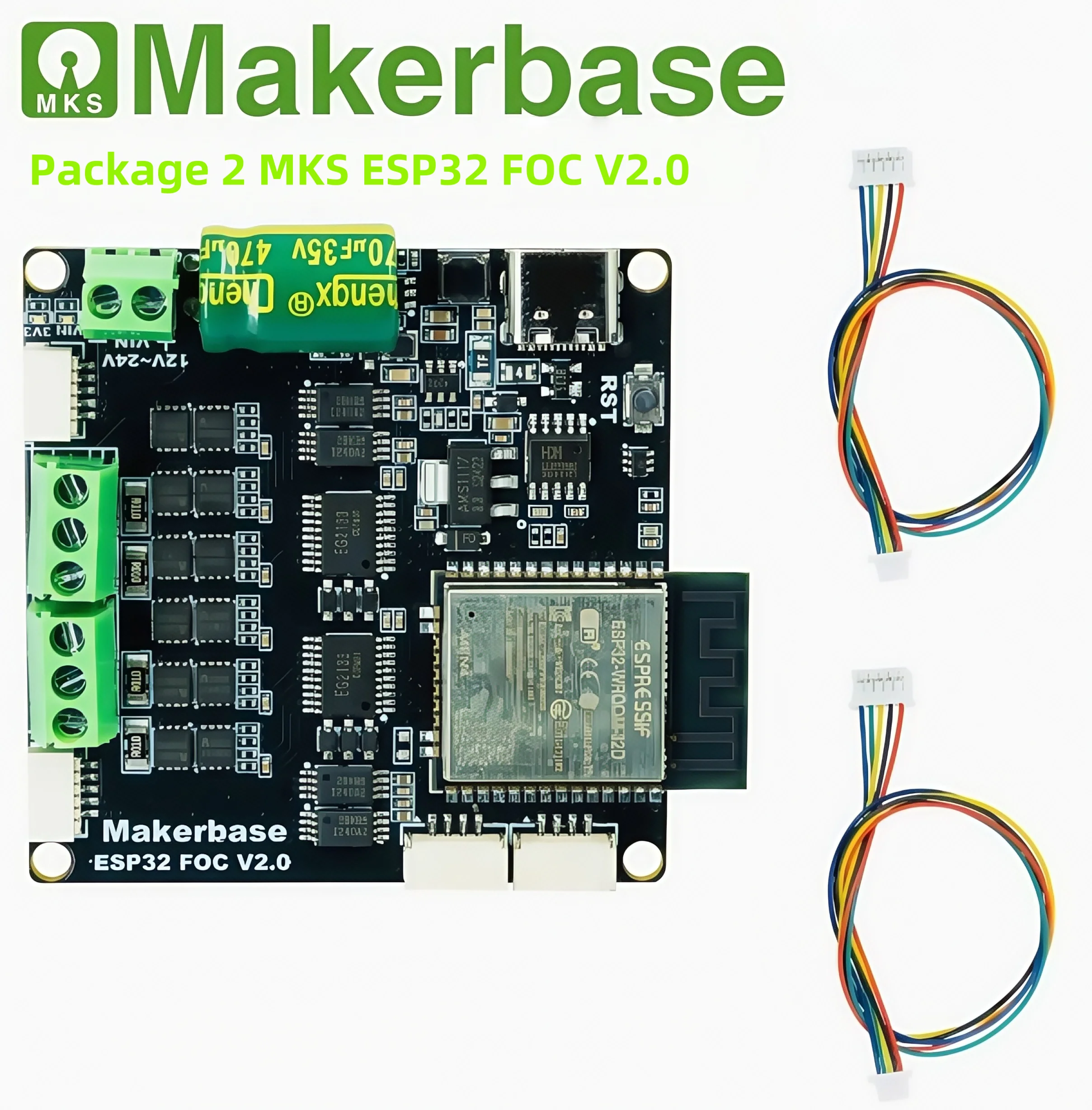 Makerbase MKS ESP32 FOC V1.0/V2.0 Интегрированный ESP32 Двухтоковая петля с открытым исходным кодом Простой бесщеточный FOC
