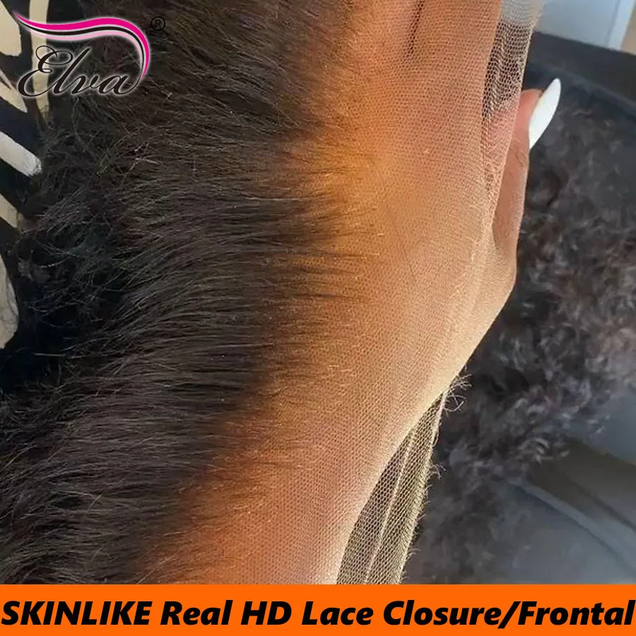 

Elva Hair 100% Human Hair Closures 13x4/13x6 HD Lace Frontal Ultra Fitted HD Closure Pre Plucked Natural Hairline Real HD Lace