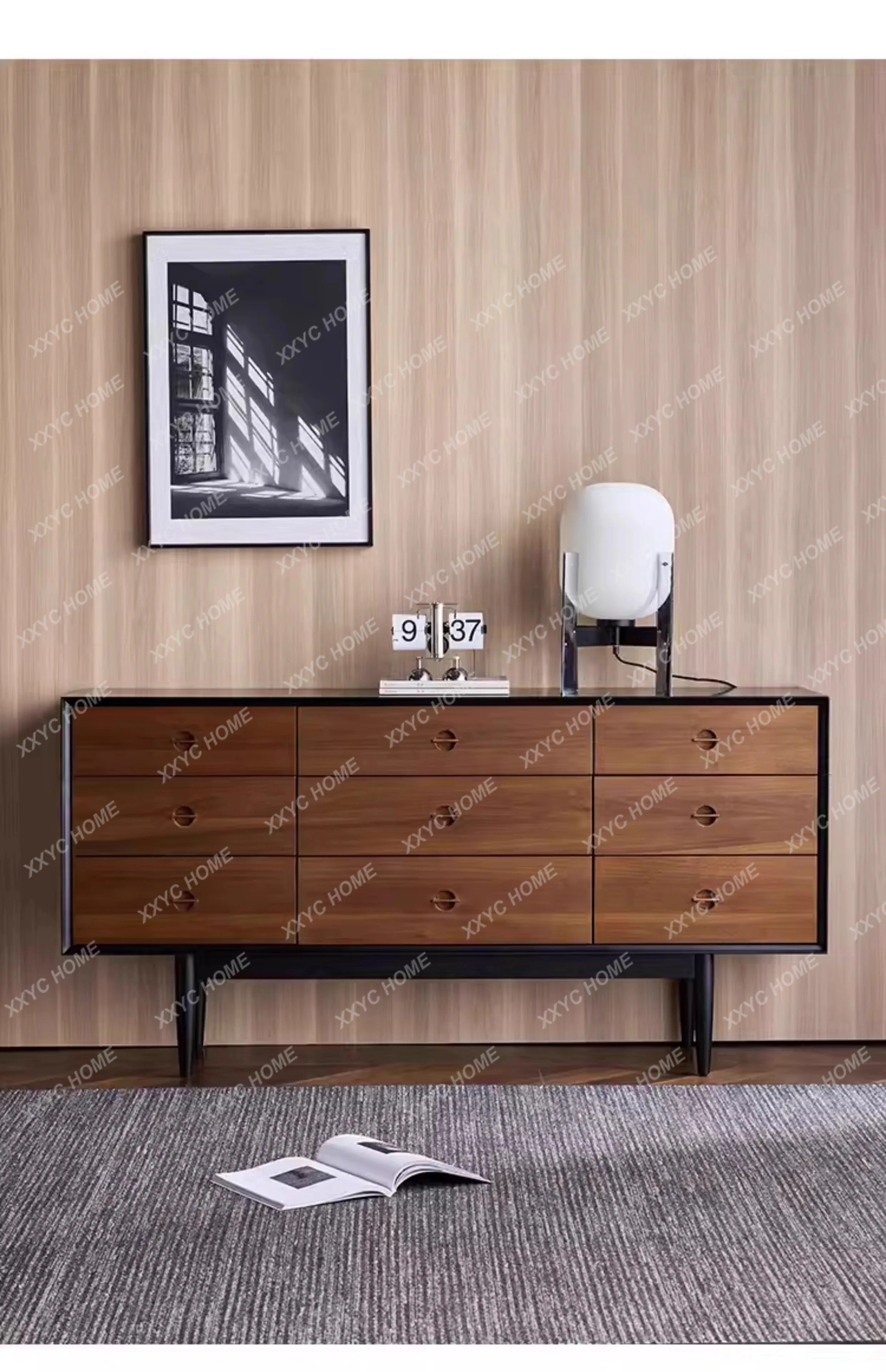 

solid wood dining side bedroom storage retro wind chest storage living room tea
