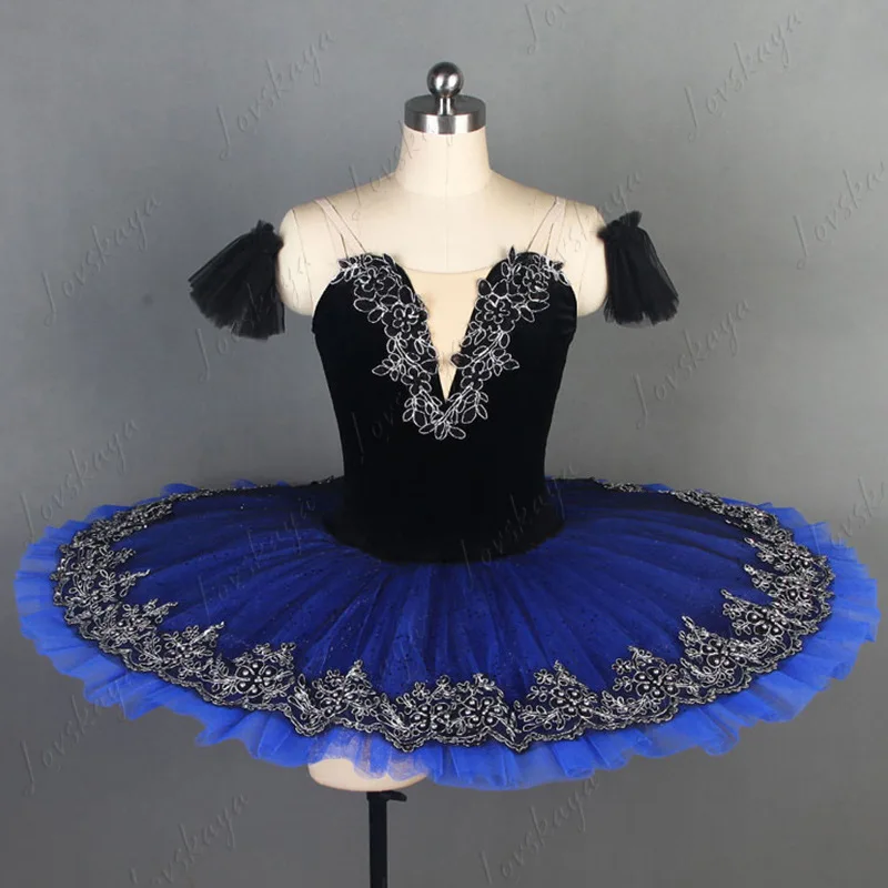 princess-dress-performance-outfit-swan-lake-strapless-black-ballet-dress-blue-performance-outfit