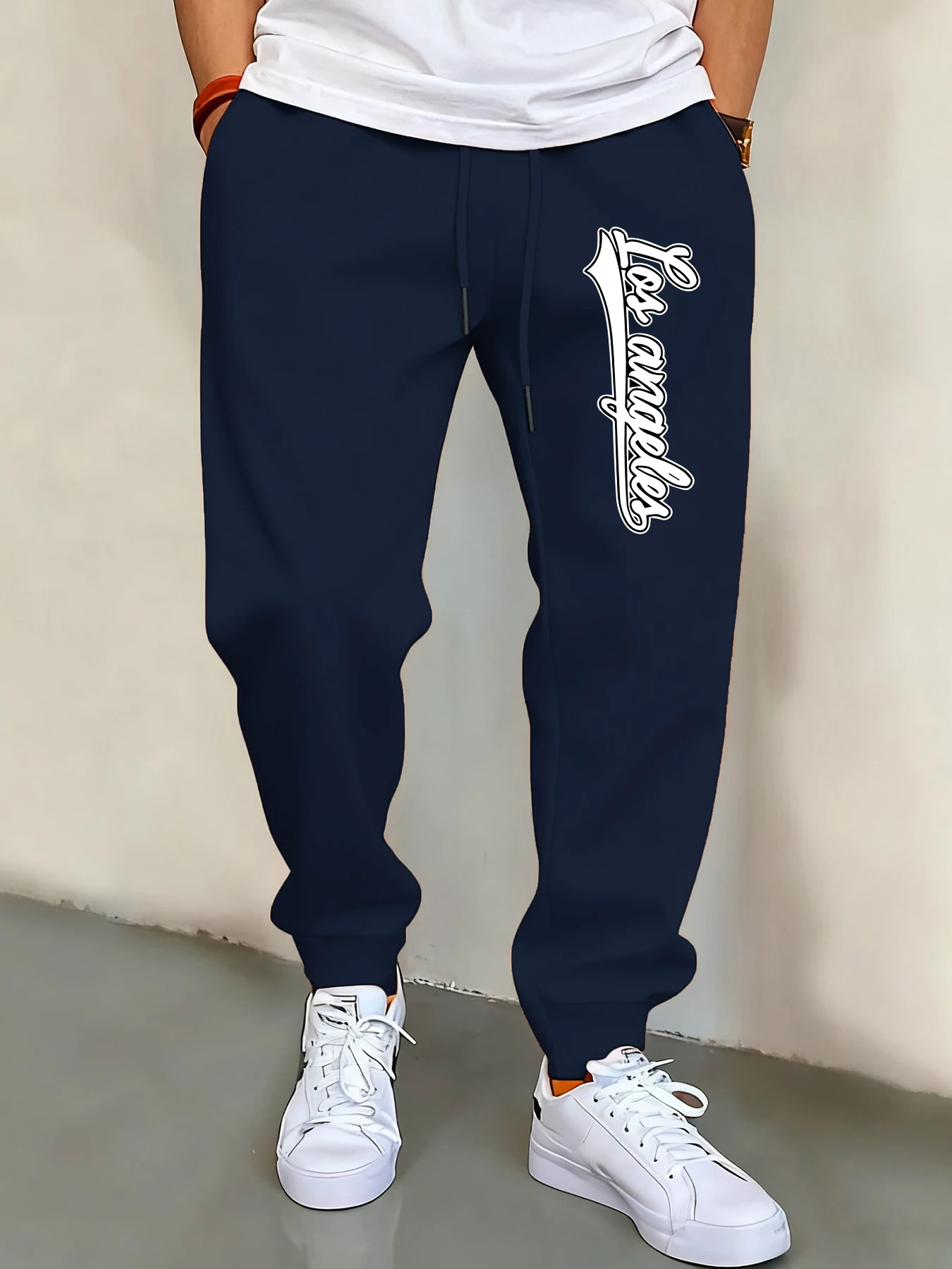 

США, Калифорния, город с принтом, мужские базовые брюки для бега, флисовые брюки, модные удобные брюки, винтажные осенние спортивные штаны унисекс